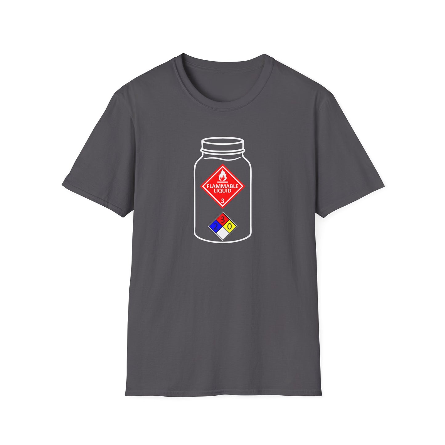 NFPA-704 Flammable Liquids Warning Moonshine & Distilling Softstyle Tee T-Shirt
