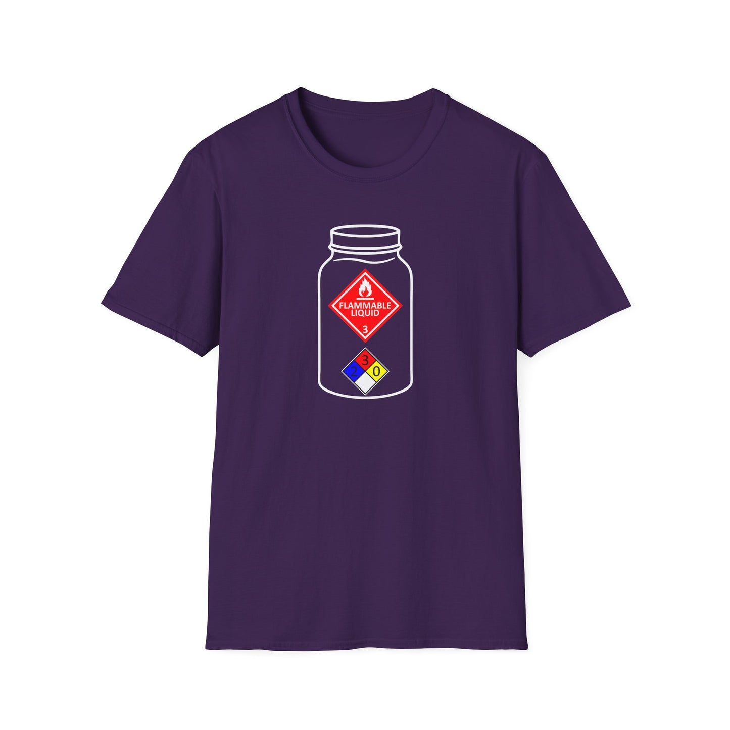 NFPA-704 Flammable Liquids Warning Moonshine & Distilling Softstyle Tee T-Shirt