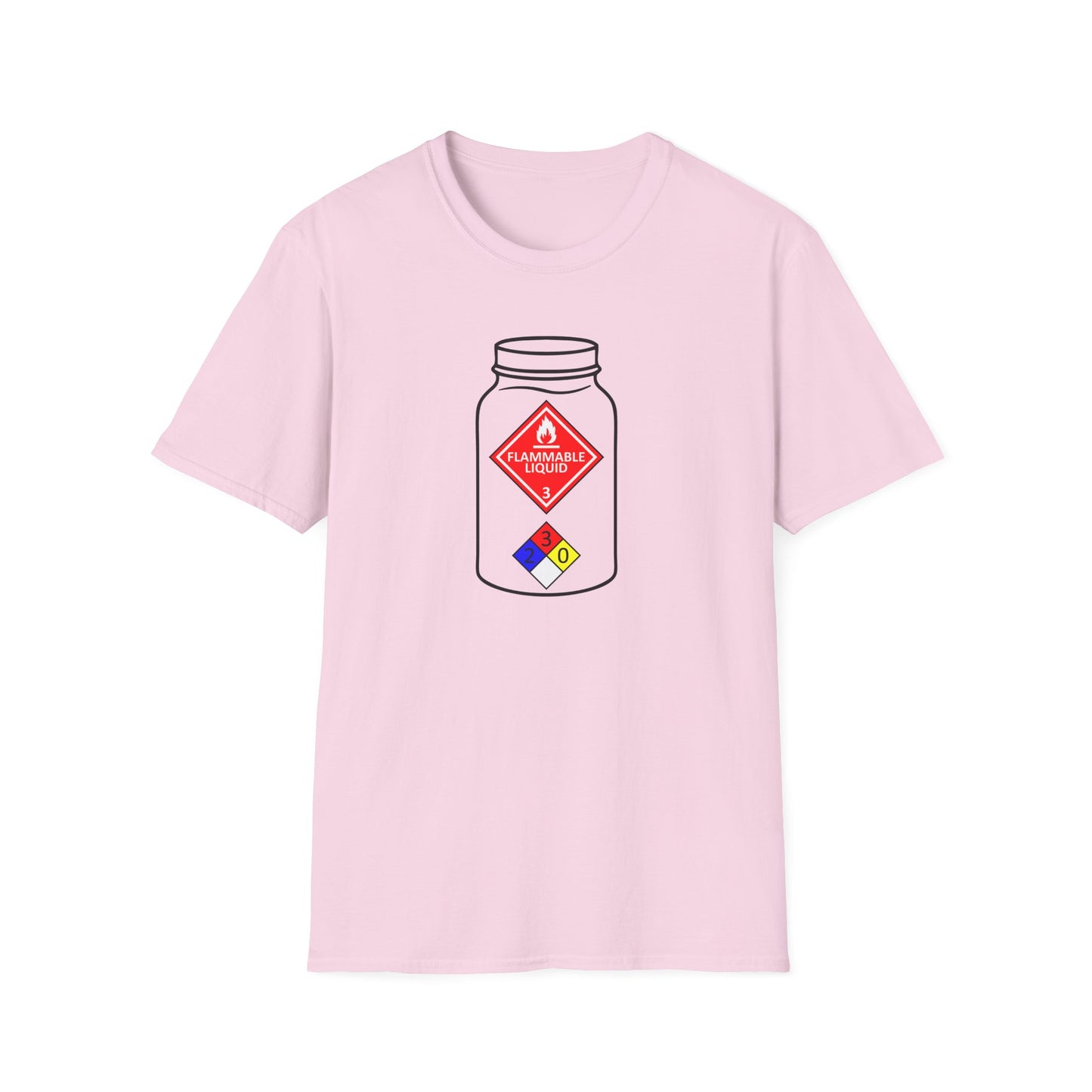 NFPA-704 Flammable Liquids Warning Moonshine & Distilling Softstyle Tee T-Shirt