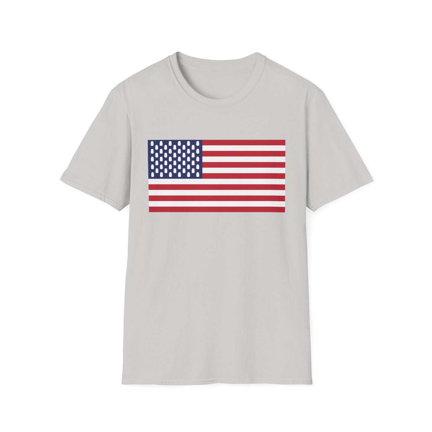 Mason Jar American Flag "Jars & Stripes" Softstyle Tee T-Shirt