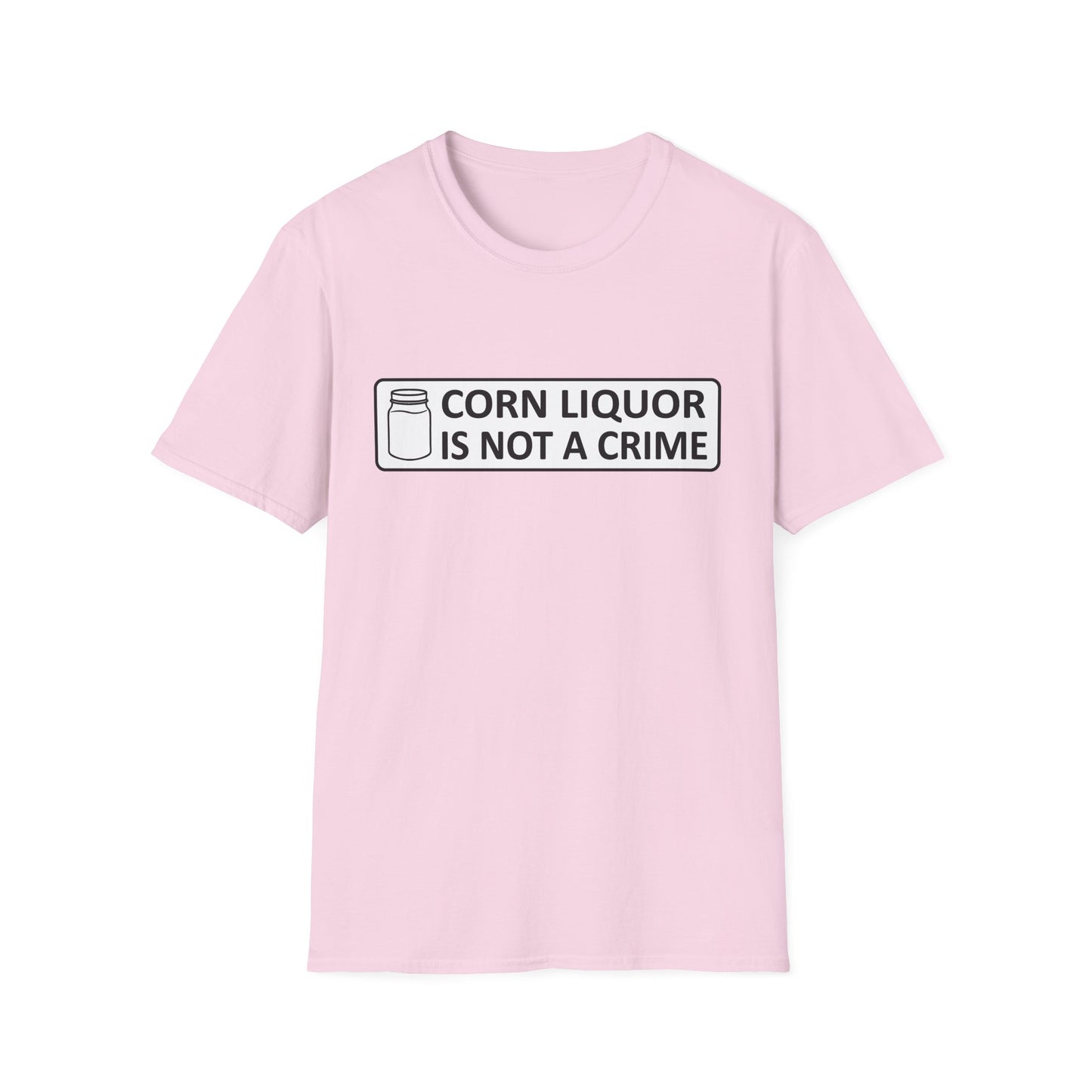 Corn Liquor Is Not A Crime Parody Moonshine & Home Distilling Softstyle Tee T-Shirt