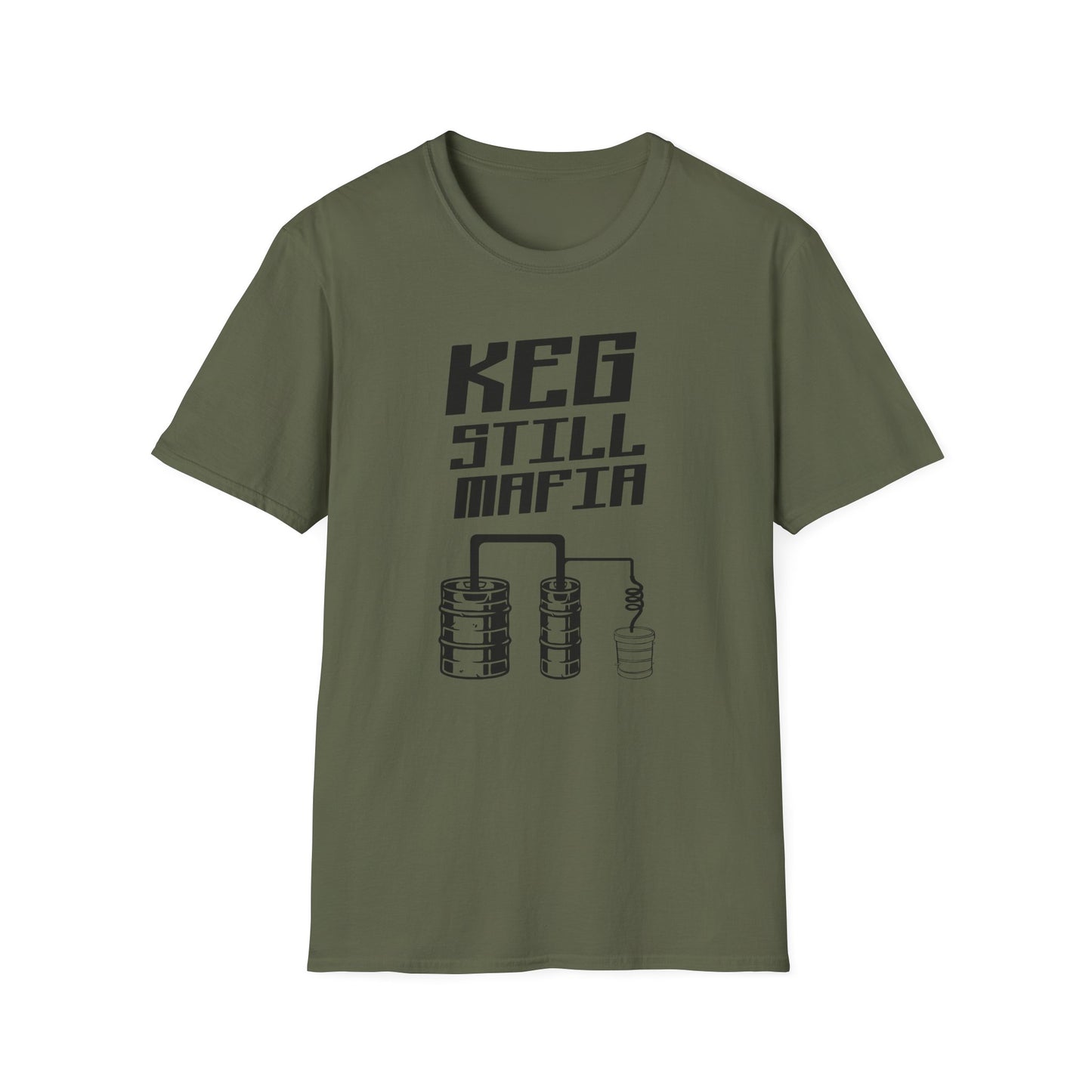 Keg Still Mafia Moonshine Distiller Softstyle Tee T-Shirt