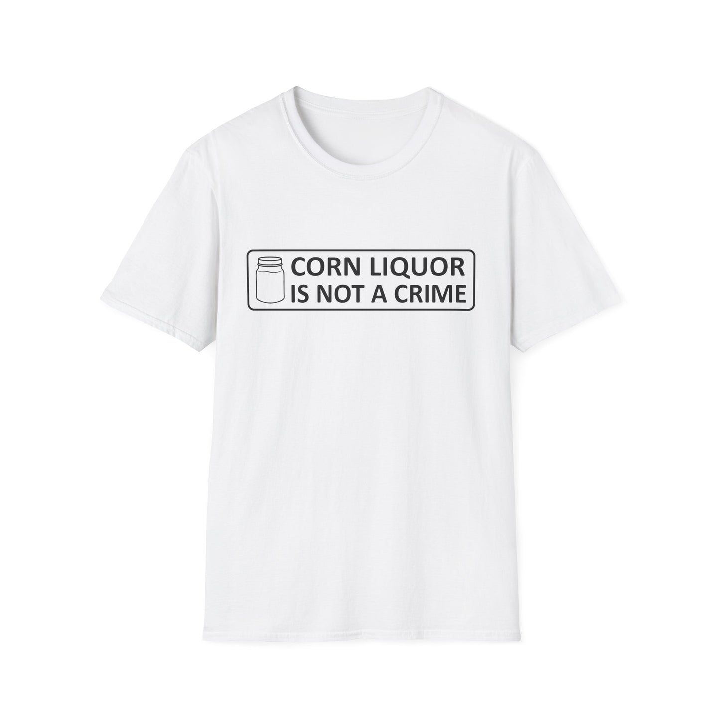 Corn Liquor Is Not A Crime Parody Moonshine & Home Distilling Softstyle Tee T-Shirt