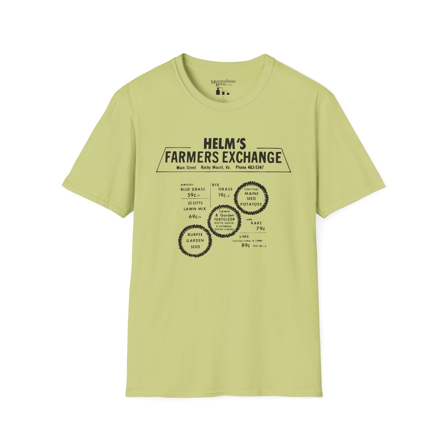 Helms Farmers Exchange — Moonshine History Front & Back Print Shirt