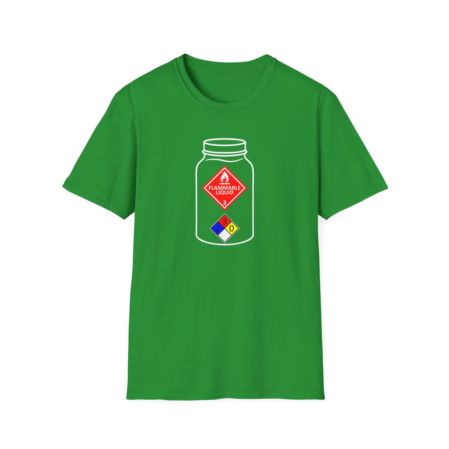 NFPA-704 Flammable Liquids Warning Moonshine & Distilling Softstyle Tee T-Shirt