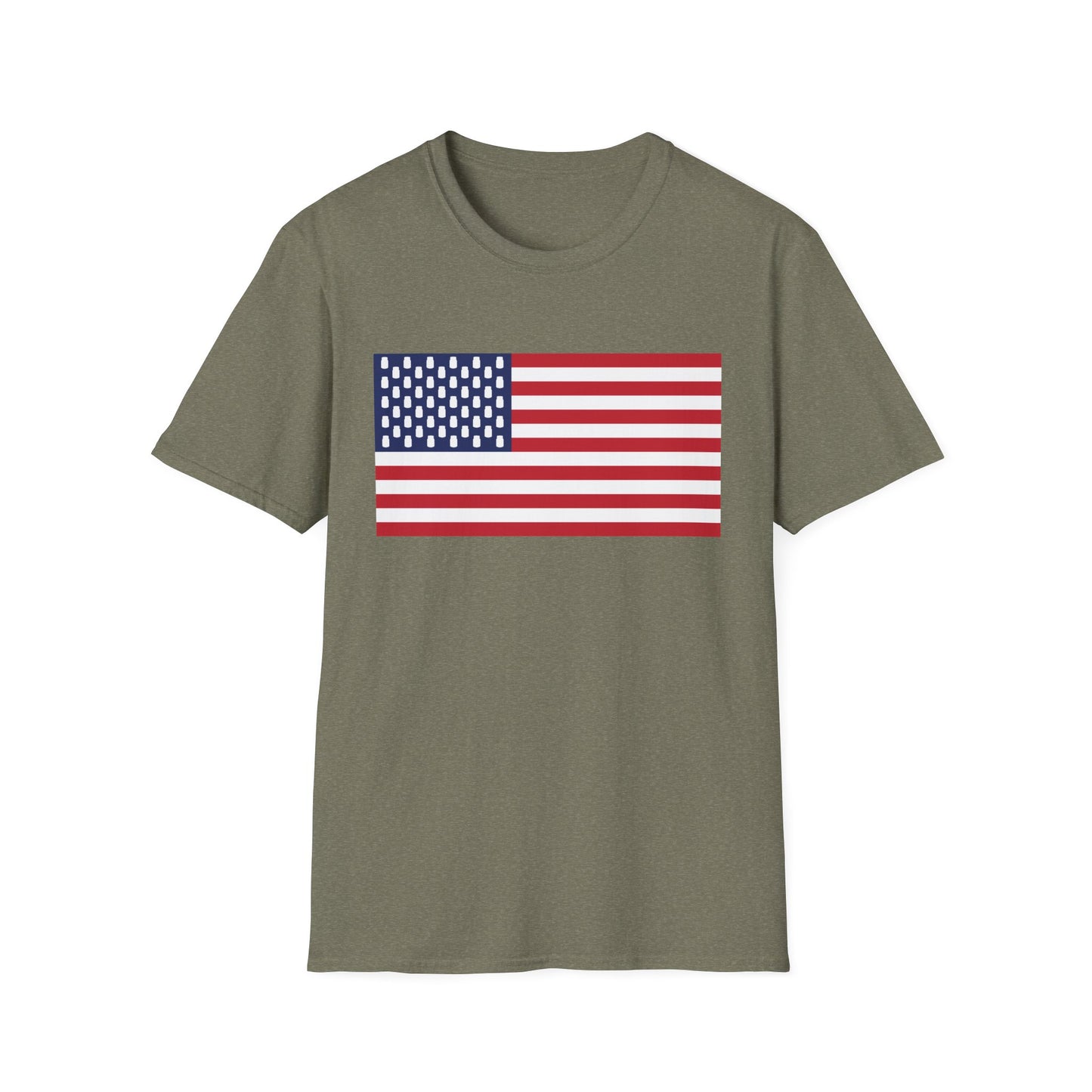 Mason Jar American Flag "Jars & Stripes" Softstyle Tee T-Shirt