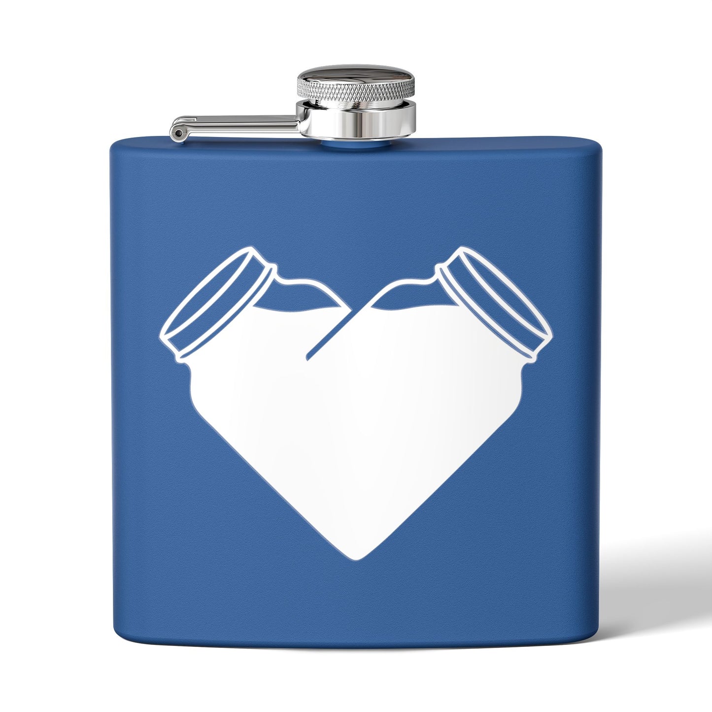 Mason Jar Heart Moonshine Love 6oz Stainless Steel Flask - Multiple Colors!