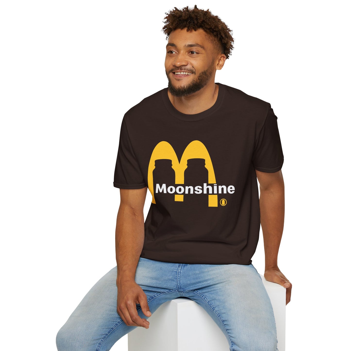 Fast Food Moonshine Mason Jars Parody Softstyle Tee T-Shirt