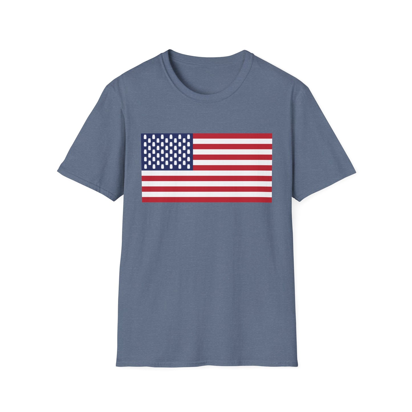 Mason Jar American Flag "Jars & Stripes" Softstyle Tee T-Shirt