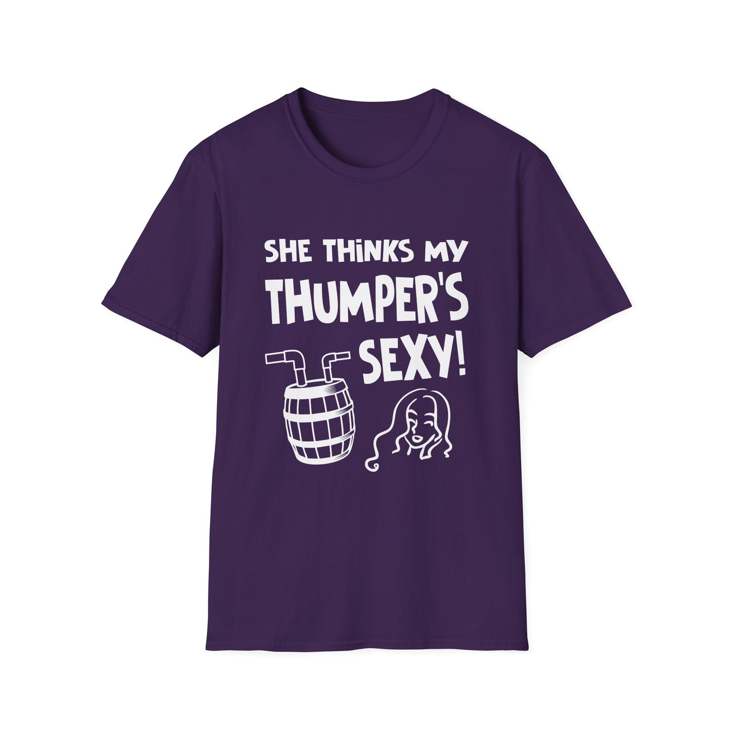 She Thinks My Thumper's Sexy! Humorous Moonshine Still Funny Softstyle Tee T-Shirt