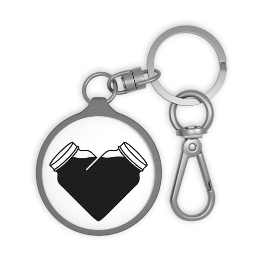 Mason Jar Heart Moonshine Love Keychain w/ Keyring