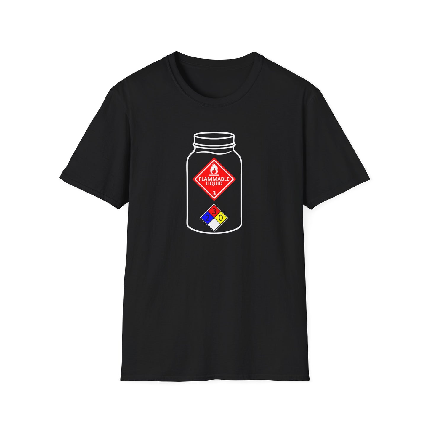 NFPA-704 Flammable Liquids Warning Moonshine & Distilling Softstyle Tee T-Shirt