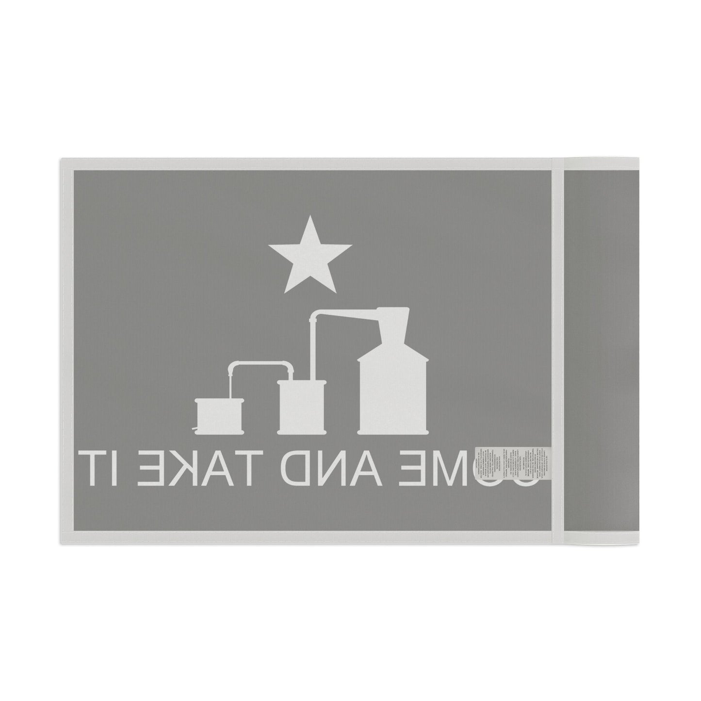 Come and Take It Moonshine Still Parody Flag - Black Flag w/ White Logo
